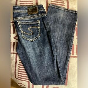 Silver Jeans Dark Blue Straight Leg Jeans 29 Waist 33 Length